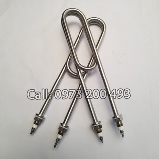 Thanh nhiệt u kép cho tủ cơm chiều dài 33cm công suất 3kw, 4kw, 5kw, 6kw. điện áp 220v và 380v, chất liệu inox 304.