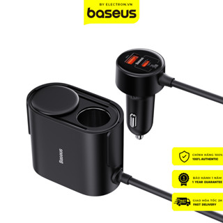 Tẩu Sạc Chia Cổng Sạc Dùng Cho Ô Tô Baseus High Efficiency Pro 1-for-2 Car Cigarette Lighter 30W