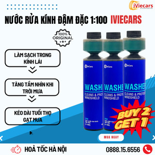 Nước rửa kính ô tô đậm đặc Washer pha tỷ lệ 1:100 - Nước rửa kính ô tô 270ml công nghệ USA