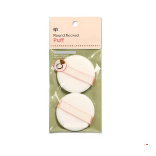 Bông phấn the face shop round flocked puff -2 miếng trắng - tròn