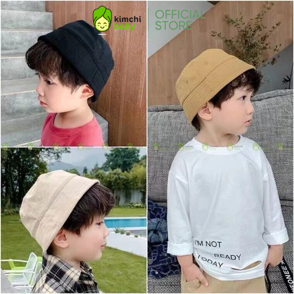 Mũ Cho Bé Gái Bé Trai Bucket Kaki KIMCHIBABY, Nón Vành Cho Bé Phù Hợp Trẻ Em Từ 1 Đến 6 Tuổi Phong Cách Hàn Quốc MU01