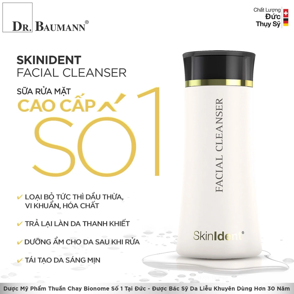 Sữa rửa mặt SkinIdent dành cho da lão hóa Facial Cleanser - 200ml