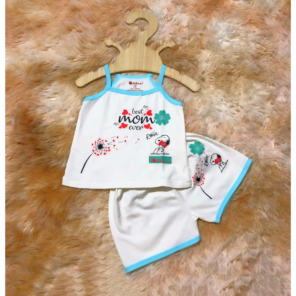 Bộ áo dây siêu xinh mềm mại cho bé gái Babiboo BKT010