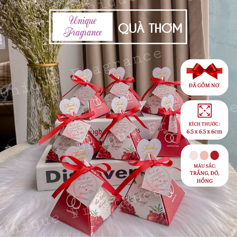 Hộp quà cưới - set 50 gift box, hộp giấy thank you, quà cảm ơn tiệc cưới và sự kiện - UNIQUE FRAGRAN