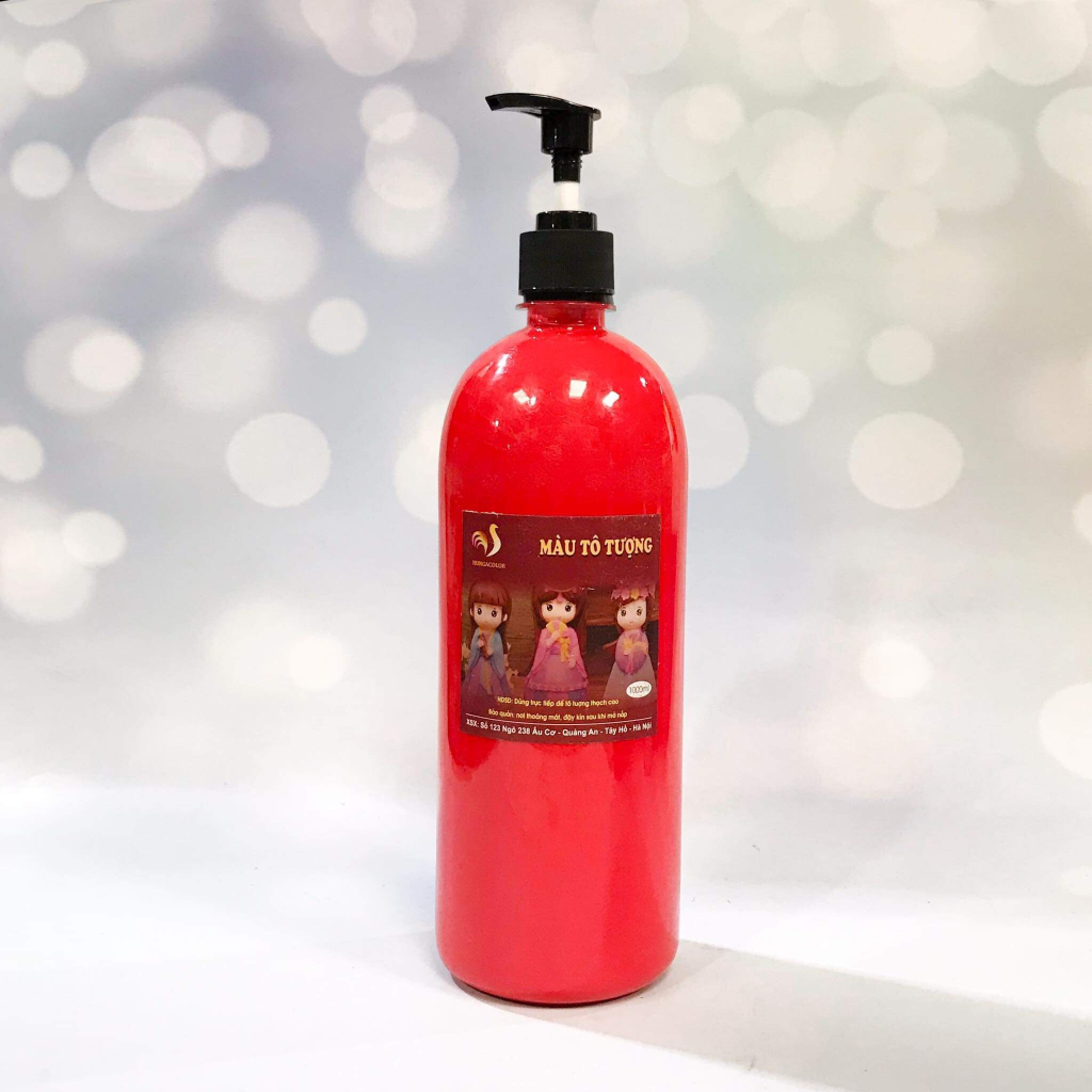 Màu Tô tượng kim tuyến HUNGACOLOR  loại pha sẵn chai 1000ml có vòi nhấn đi kèm