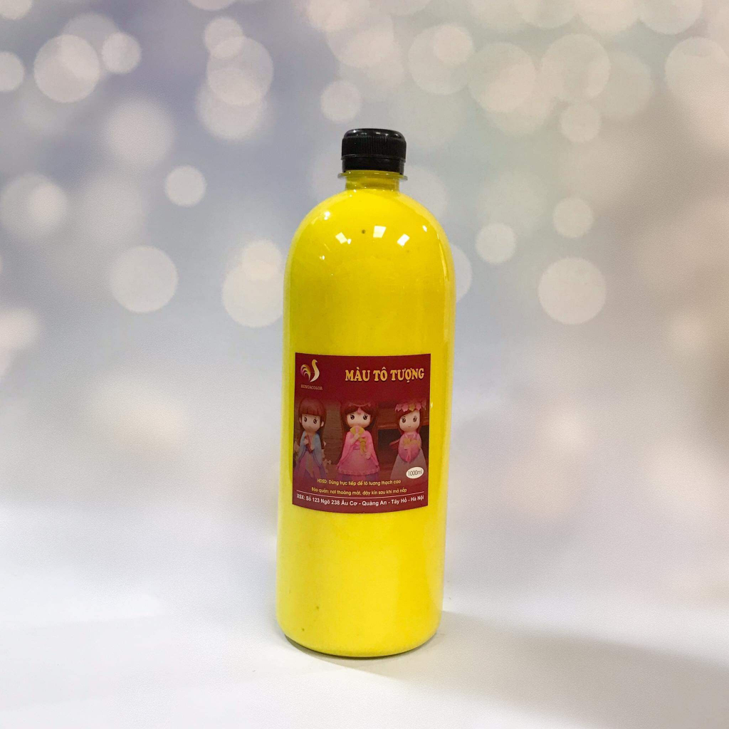 Màu Tô tượng kim tuyến HUNGACOLOR  loại pha sẵn chai 1000ml có vòi nhấn đi kèm