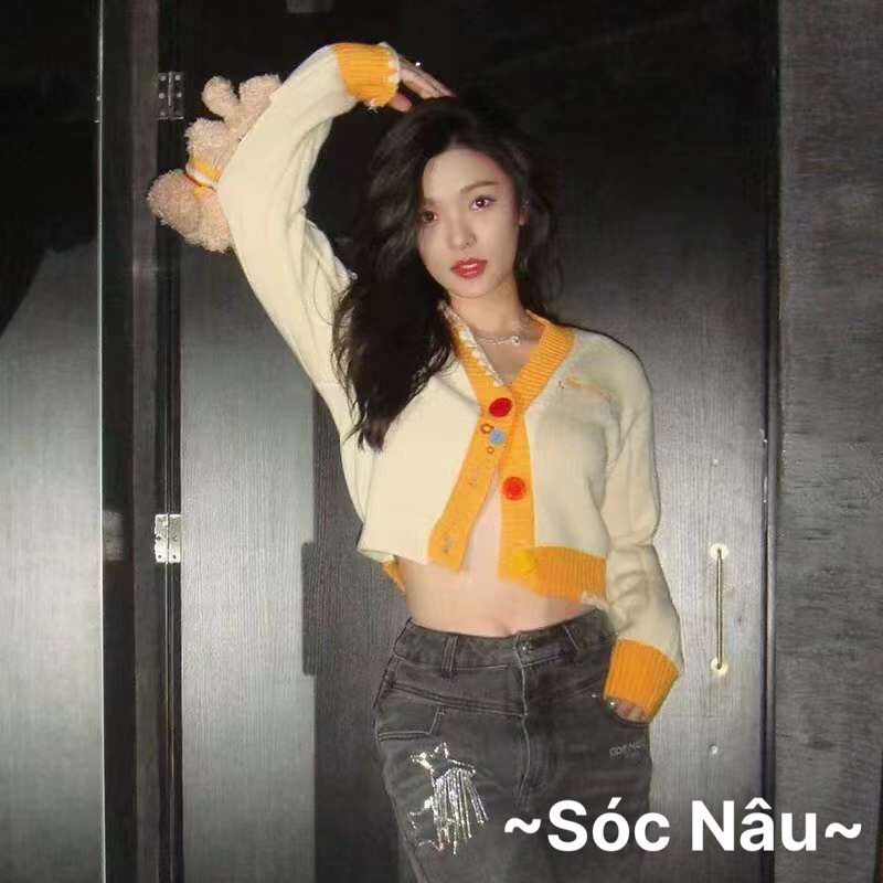 Áo len cadigan 13DE be pha cam