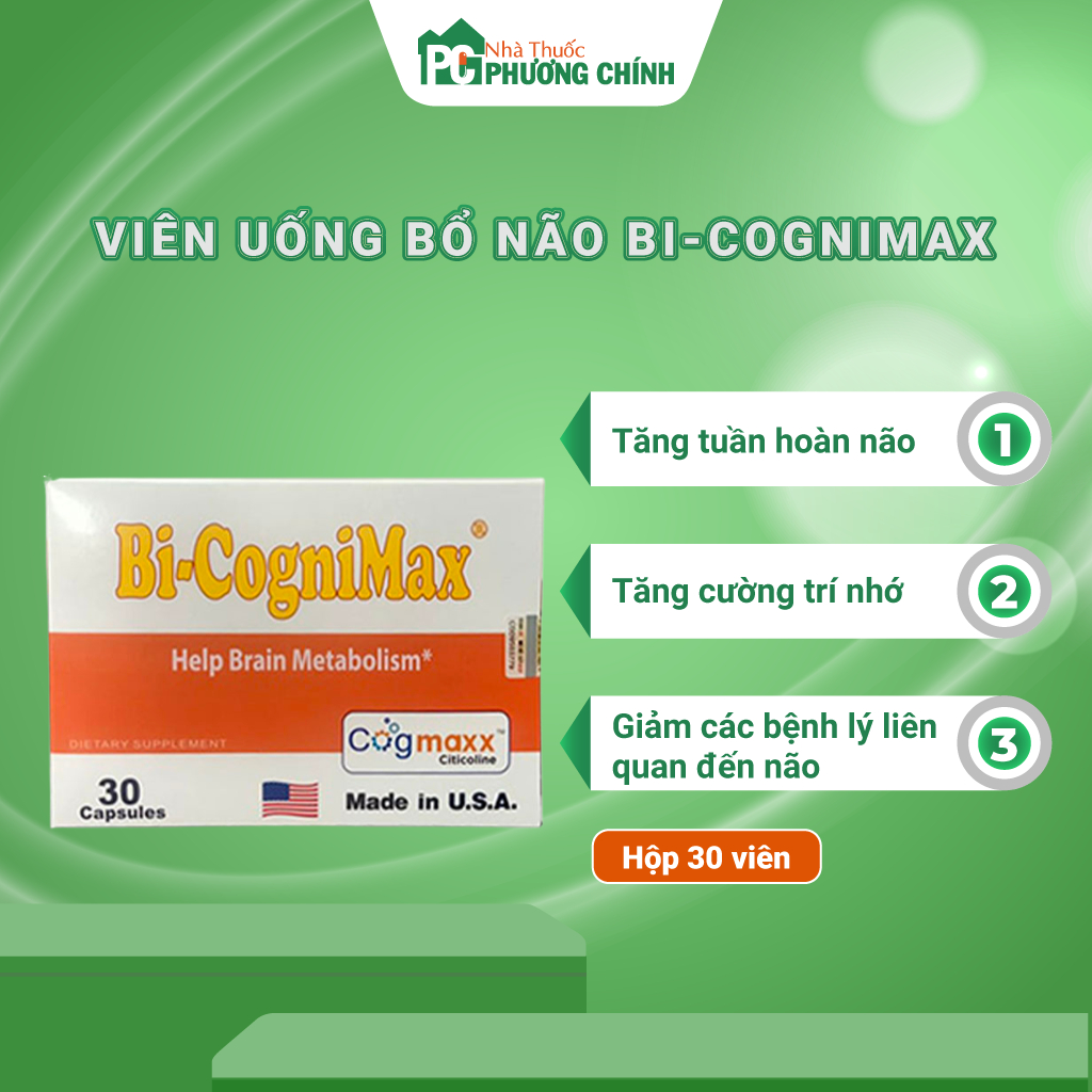 Viên Uống Tăng Cường Tuần Hoàn Não, Cải Thiện Trí Nhớ Bi CogniMax