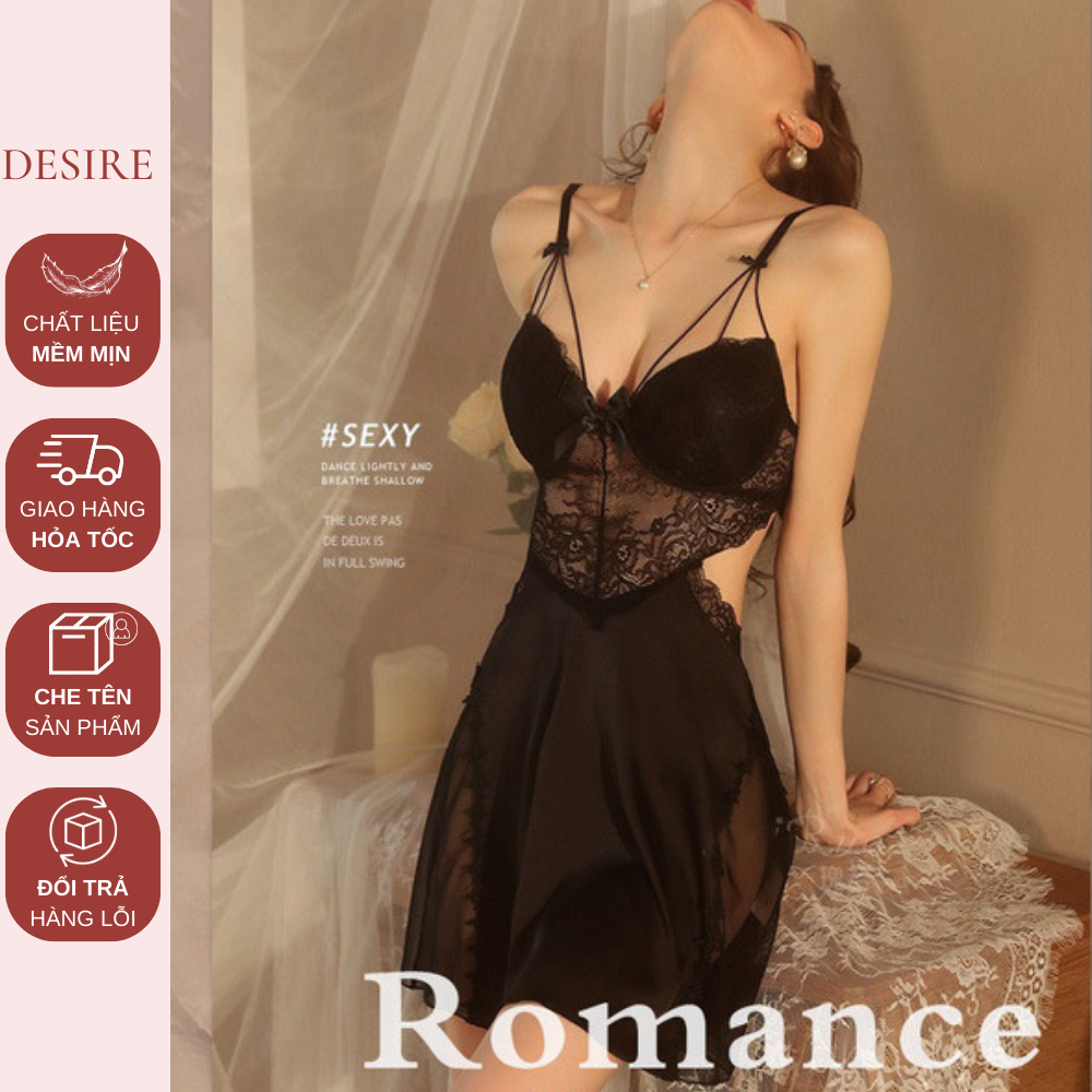 Váy ngủ lụa cut out có mút ngực gợi cảm DESIRE VN-2044