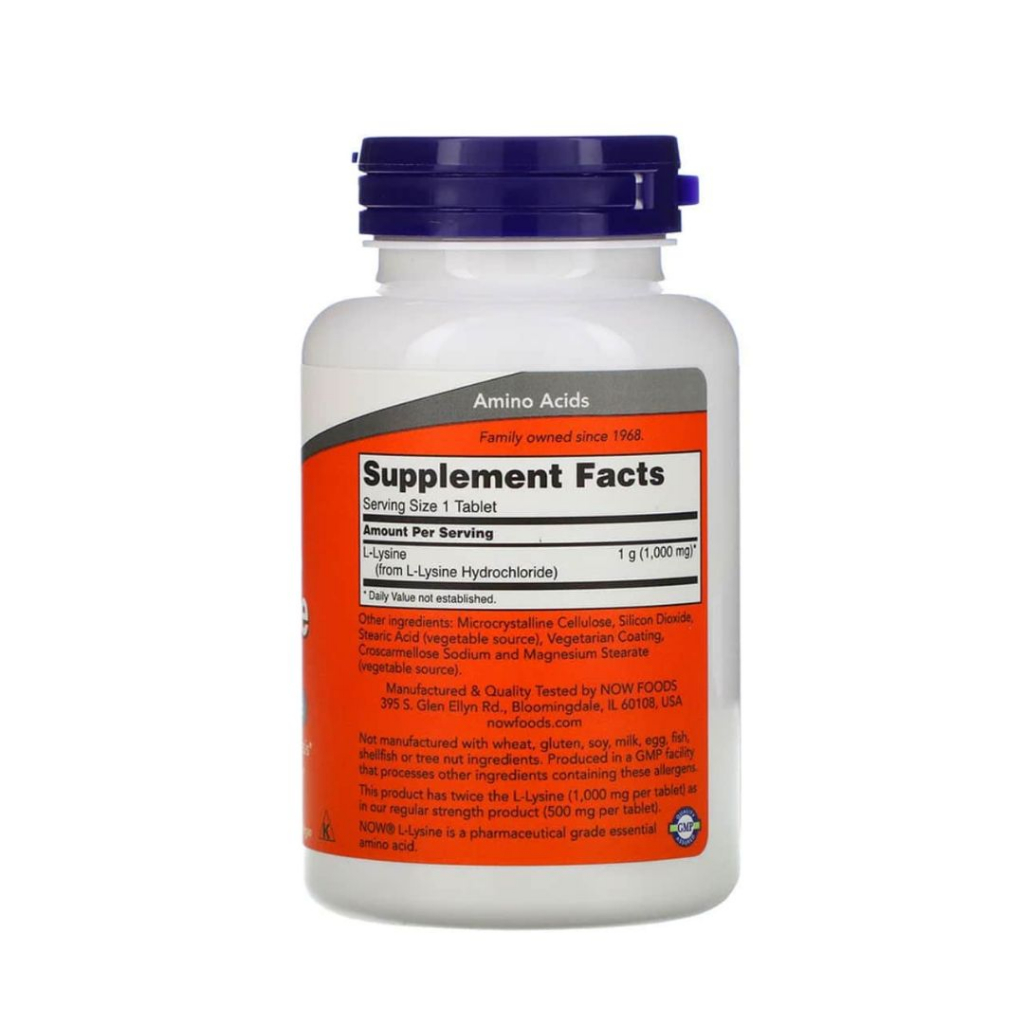 Now L-Cysteine 1000mg 100 viên hỗ trợ giảm mụn, bổ sung dinh dưỡng cho da, móng, tóc, tăng sinh collagen