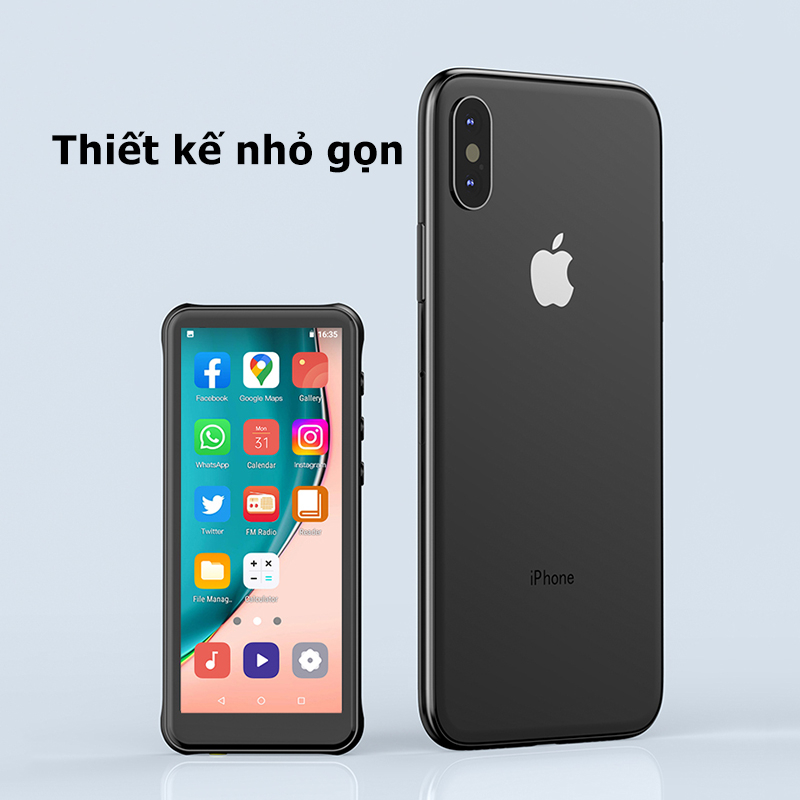 Ruizu Z80 - Máy Nghe Nhạc, Xem Phim MP4, Kết Nối Wifi, Bluetooth, Android 8.1, Màn Hình 4 Inch Full Cảm Ứng