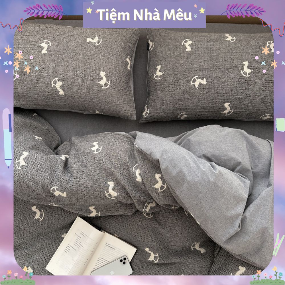 ( Vol 2)Set 4 Món Vỏ Chăn Ga Vỏ Gối Cotton Linen Nhiều Mã Thoáng mát Phối Màu Nâu Be Pastel Hàn Tiệm Nhà Mêu