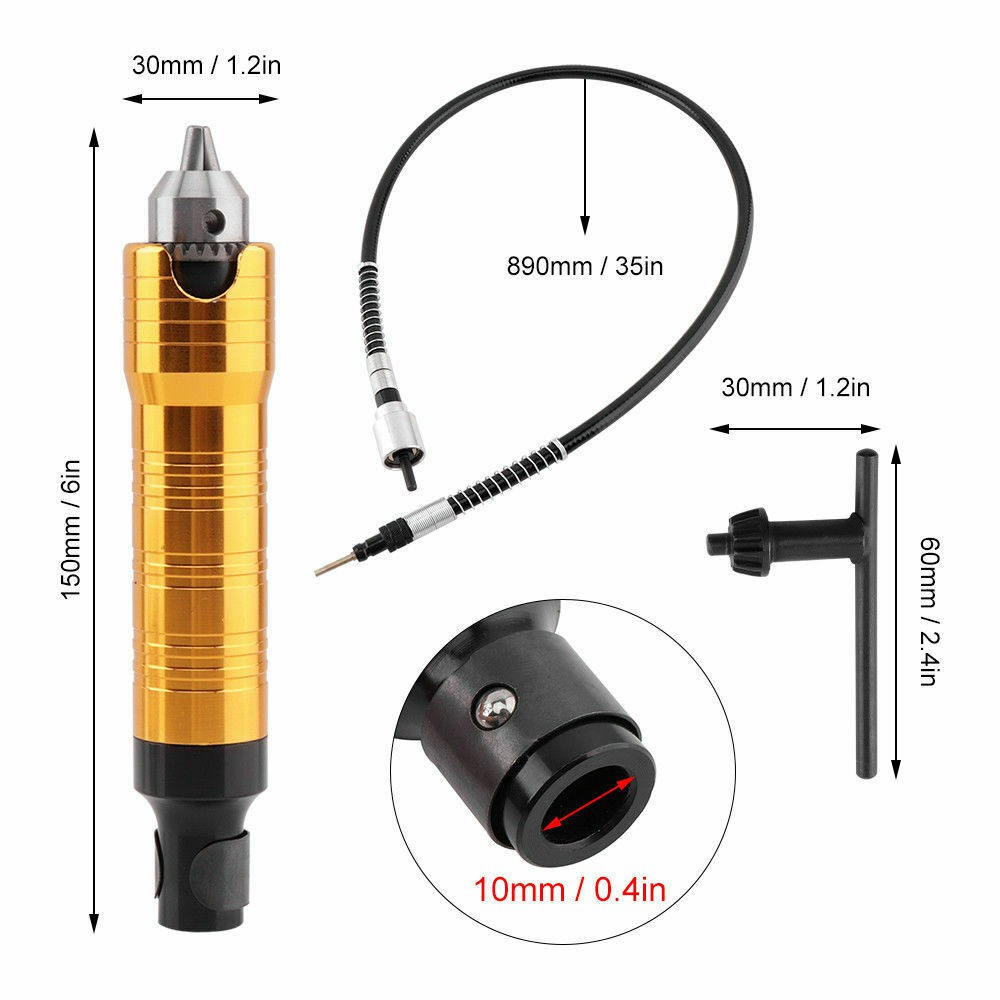 Dây truyền động máy khoan, máy khoan mài thẳng đầu kẹp 3 chấu kẹp mũi 0.5 đến 6.5mm