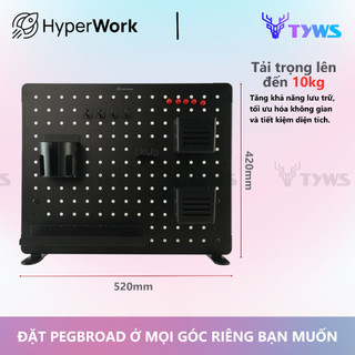 Bảng treo đồ Pegboard HyperWork PG-02 Đen HPW-PG02-Black