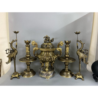 Bộ đỉnh thờ lư thờ đỉnh hac nến rồng đúc thủ công 45cm. Bộ đỉnh thờ lư thờ đồng cao cấp. bộ đồ thờ bằng đồạc