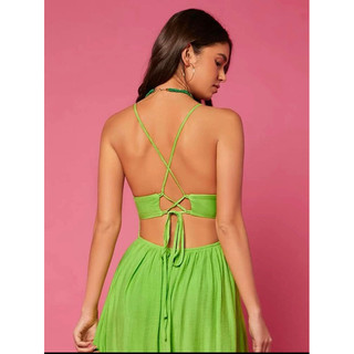 Thanh lí maxi xanh hở lưng siêu đẹp sz XS