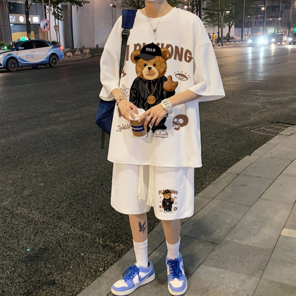Mẫu mới bộ thể thao form rộng gấu hiphop zenkodlmen set nam 220W
