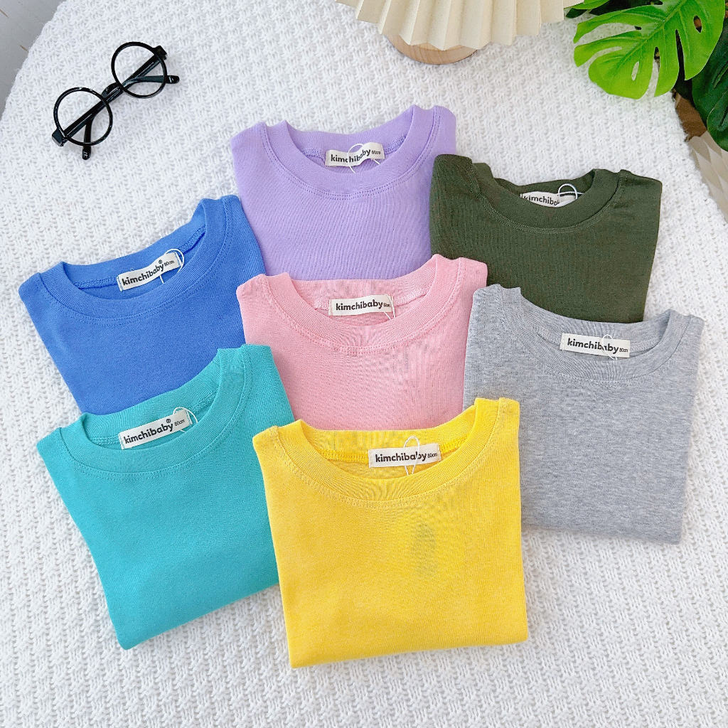 Bộ Quần Áo Bé Gái, Bé Trai KIMCHIBABY Vải Cotton Borip Bo Gấu, Bộ Dài Tay Cho Bé Mặc Nhà Thu Đông MKMTD2213