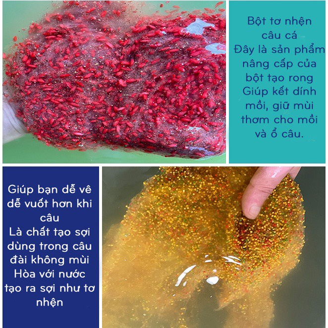 Mồi Bột Tơ Nhện chính hãng mồi câu cá 100g siêu dẻo