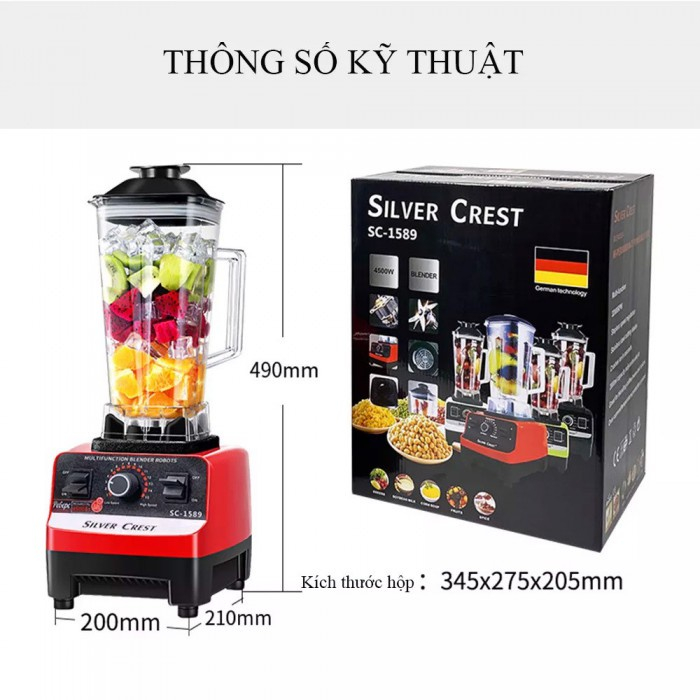 MÁY XAY SINH TỐ CÔNG NGHIỆP LOẠI CAO CẤP, CÔNG SUẤT LỚN 4500W, MÁY XAY ĐA NĂNG TIỆN DỤNG DÀNH CHO GIA ĐÌNH, NHÀ HÀNG