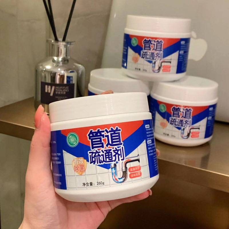 Chai Bột Thông Cống Siêu Thần Thánh, Thông Tắc Cống, Bồn Cầu, Đường Ống, Bồn Rửa Mặt- Loại Cực Mạnh H2G2