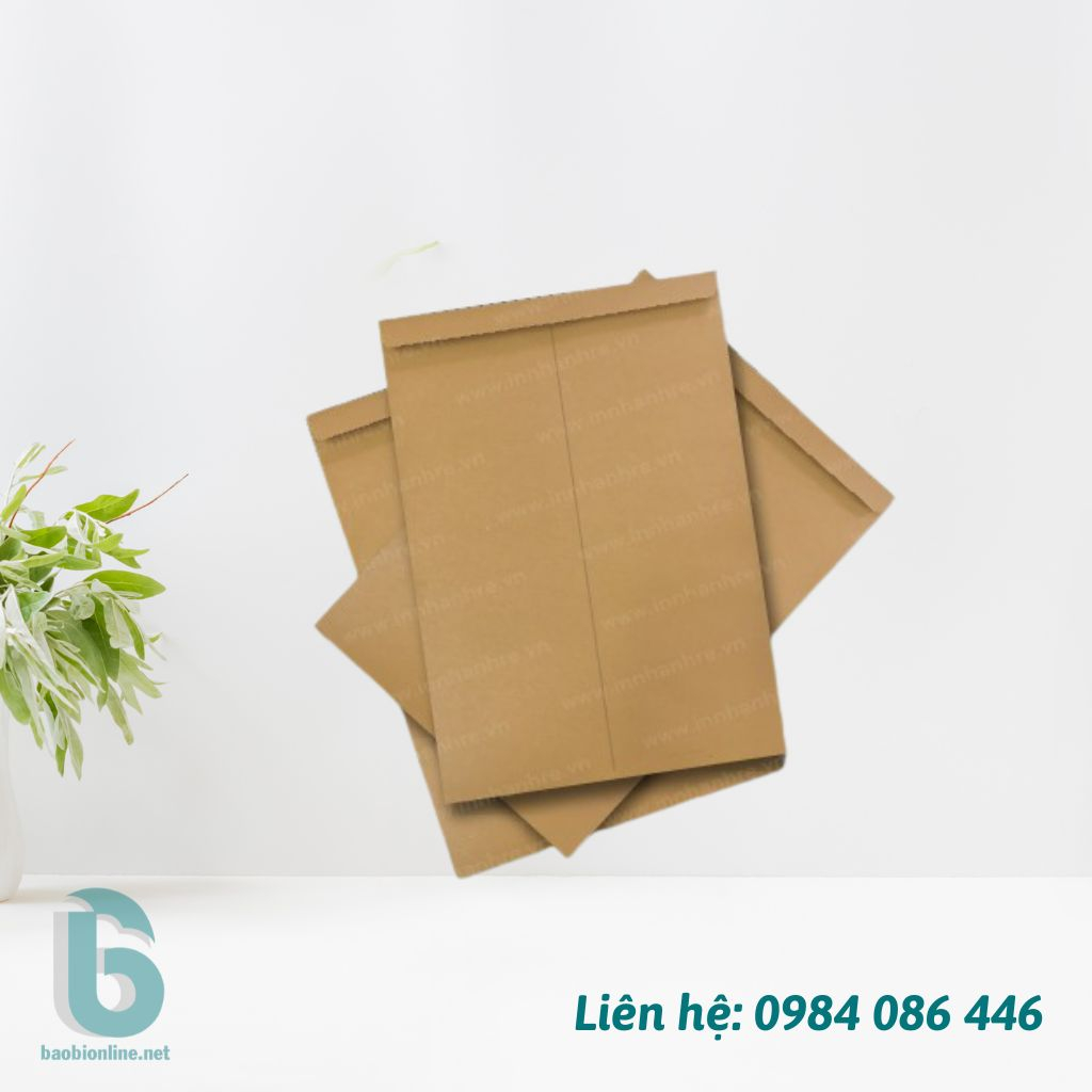 1 BAO THƯ NẮP NGANG GIẤY KRAFT NHẬT LÁN MỊN KHỔ A4 25 x 35 CM - BAOBIONLINE