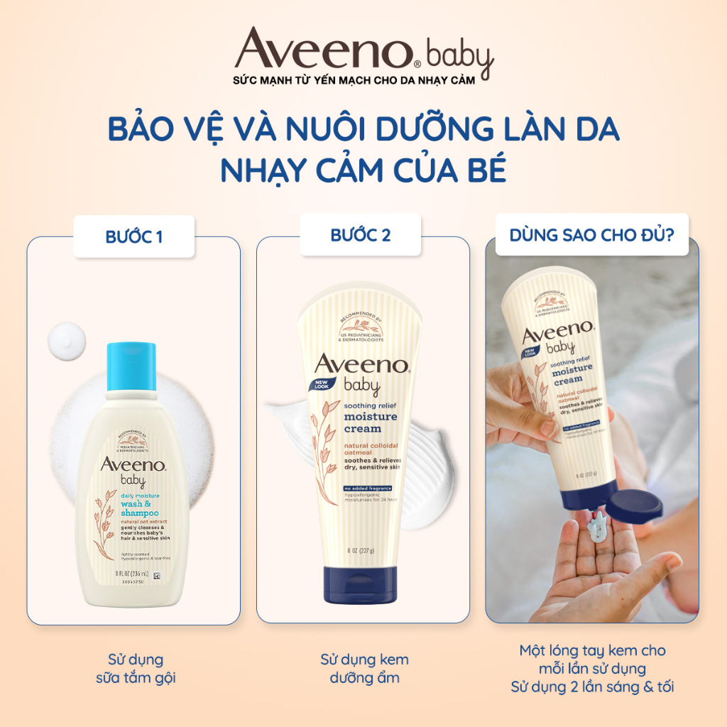 Kem dưỡng Aveeno Baby cho da khô và nhạy cảm 227g - 101016747