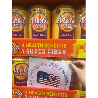 Bột bổ sung chất xơ vị cam Meta Mucil Real Sugar Psyllium Fiber 1.56kg _ Livestream tại Mỹ