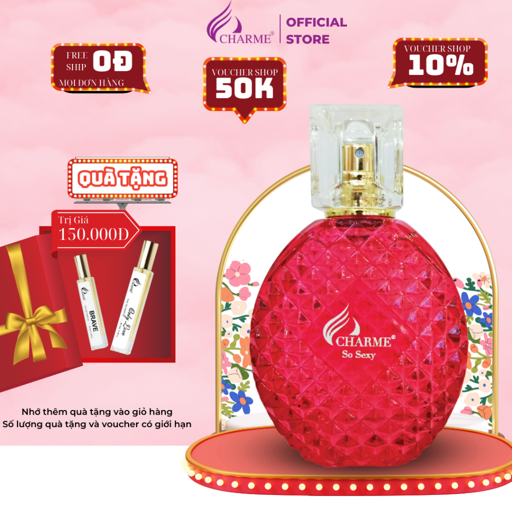 Nước hoa nữ thơm lâu Charme So Sexy chính hãng mùi hương hoa hồng tươi mát sảng khoái lưu hương lâu 8-12 giờ 50ml | BigBuy360 - bigbuy360.vn
