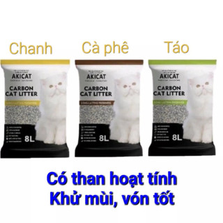 1 TÚI-Cát vệ sinh cho mèo Akicat 8L khử mùi, vón tốt ít bụi