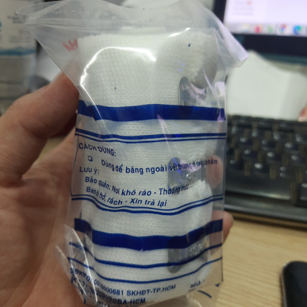 Băng thun y tế Bandage Hải Sơn Pha 3 móc, băng chun 120cm x 10cm