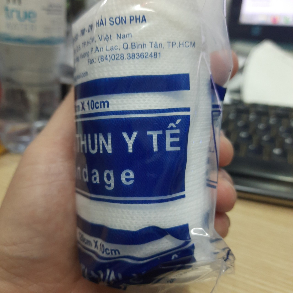 Băng thun y tế Bandage Hải Sơn Pha 3 móc, băng chun 120cm x 10cm
