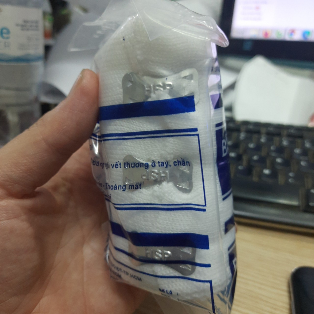 Băng thun y tế Bandage Hải Sơn Pha 3 móc, băng chun 120cm x 10cm