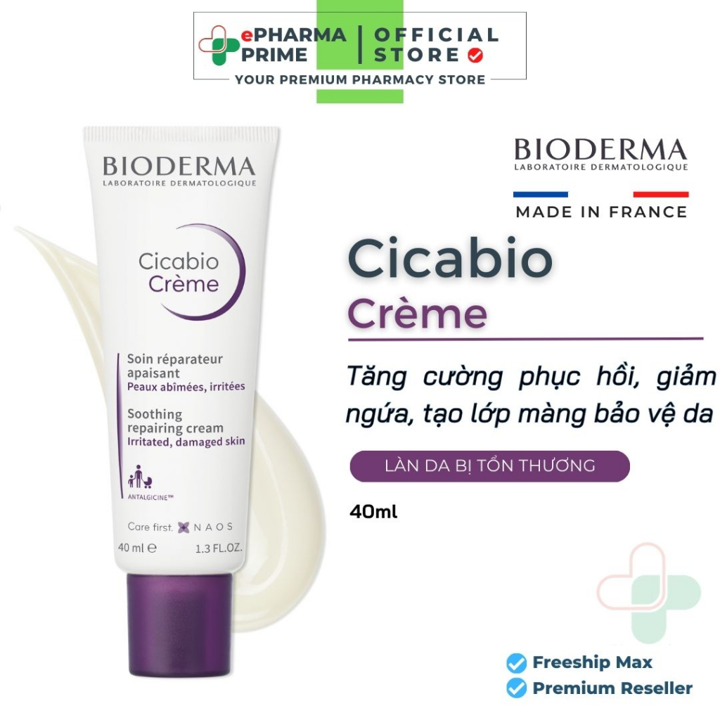 Kem Dưỡng Bioderma Cicabio Crème Soothing Repairing Cream Phục Hồi Da Tổn Thương 40ml