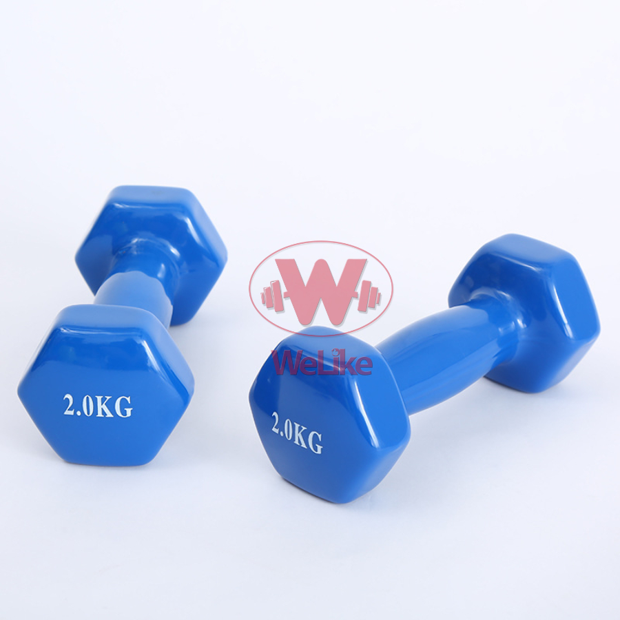 Tạ tay Welike - Tạ tập gym yoga thể dục tại nhà 1kg 2kg 3kg 4kg 5kg lõi gang bọc cao su cao cấp chống xước vỡ sàn nhà