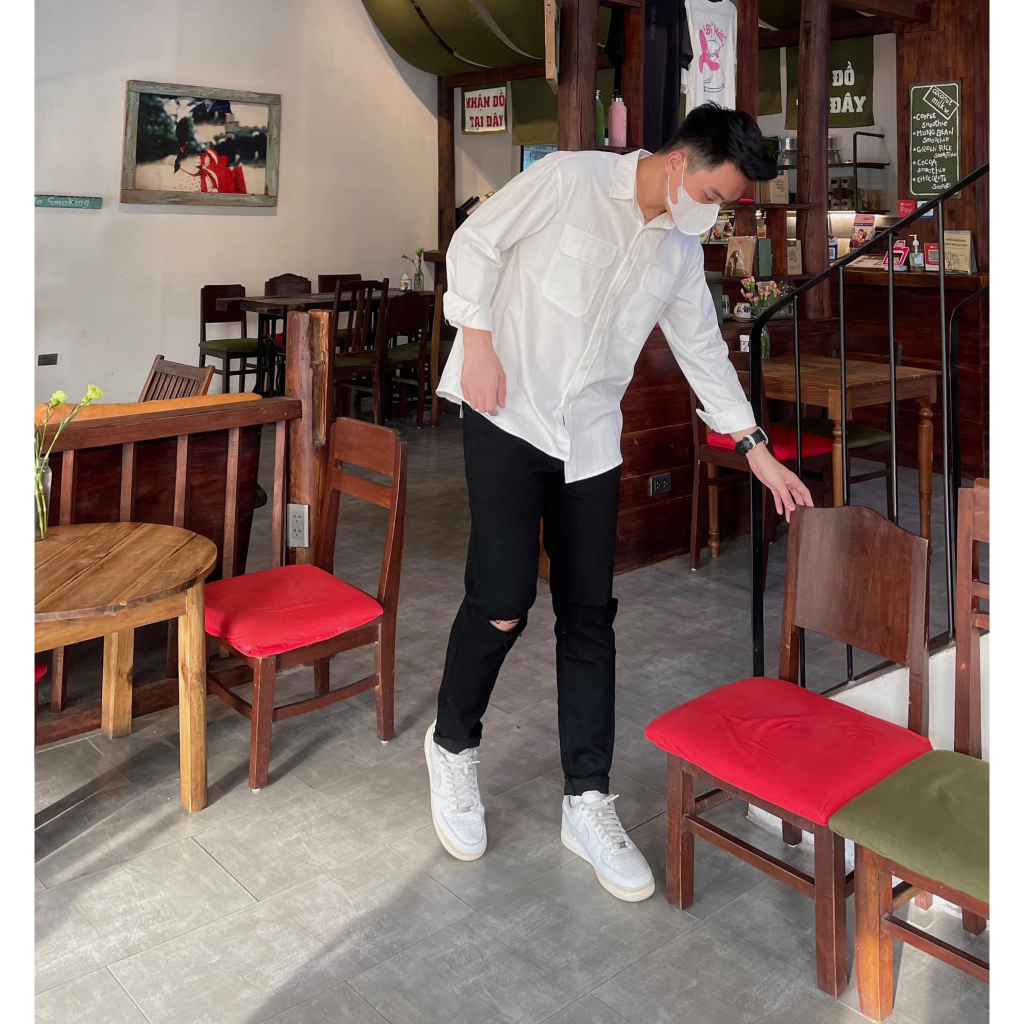 Áo Sơ Mi Đũi Nam 2 Túi Ngực ZUTEE Form Rộng Vải Đũi Dài Tay Thời Trang Hàn Quốc