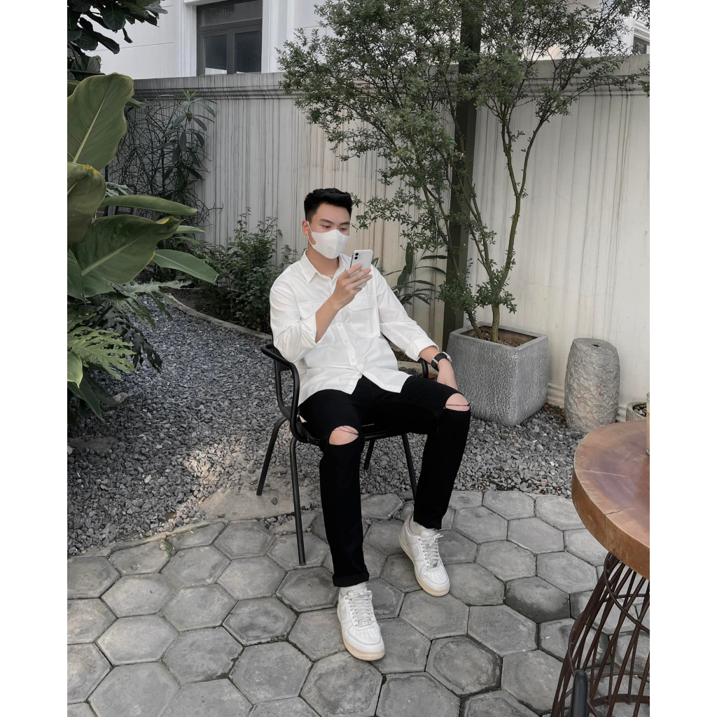 Áo Sơ Mi Đũi Nam 2 Túi Ngực ZUTEE Form Rộng Vải Đũi Dài Tay Thời Trang Hàn Quốc