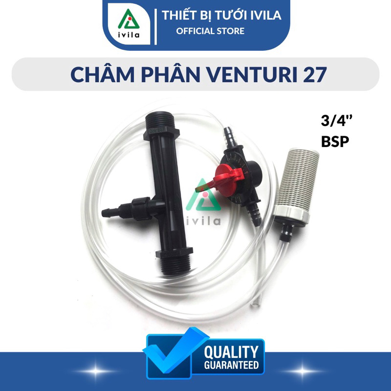 Bộ châm phân Venturi 27, thiết bị châm phân venturi 27mm dùng trong hệ thống tưới, Tiết kiệm thời gian chi phí hiệu quả