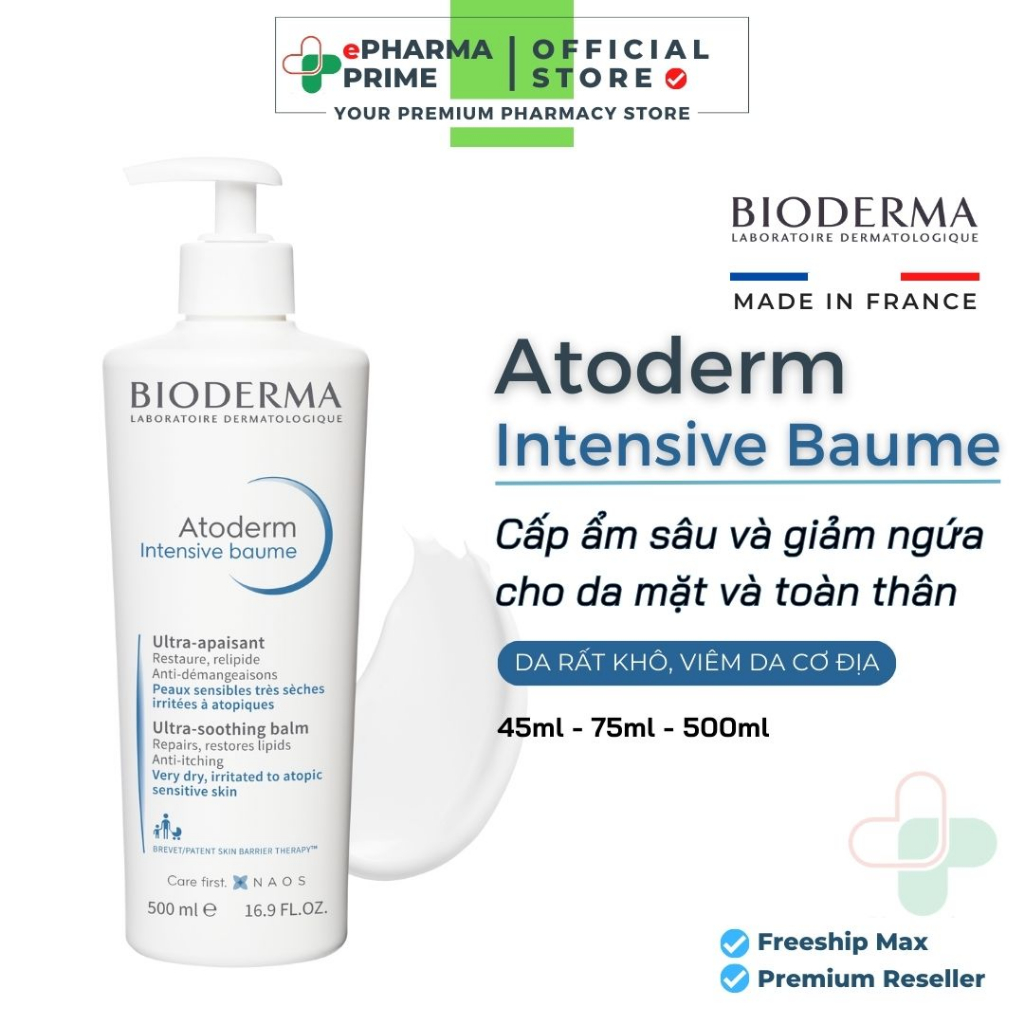 Kem Dưỡng Bioderma Atoderm Intensive Baume phục hồi da khô, da nhạy cảm, da chàm dị ứng