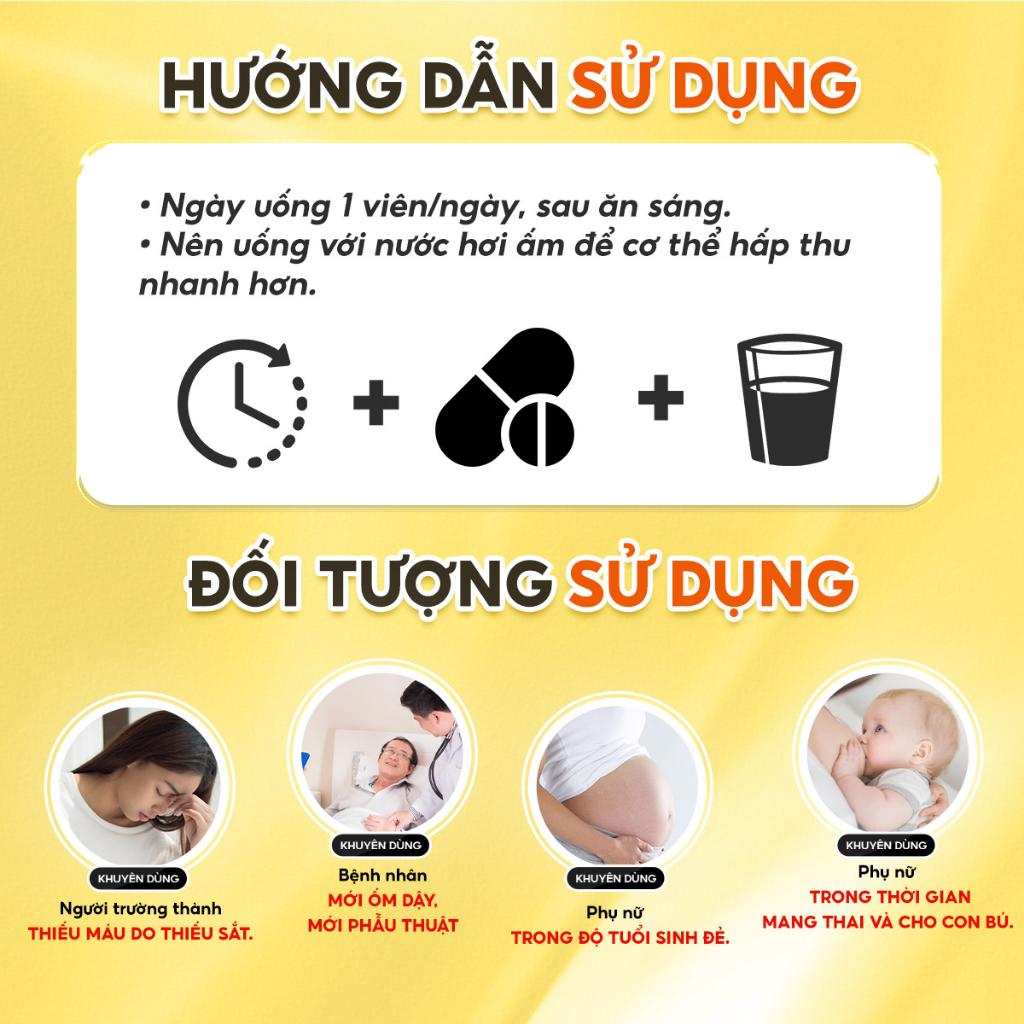 Viên Uống Bổ Máu, Tăng Tế Bào Hồng Cầu Mason Natural Ferrouse Gluconate 100 Viên