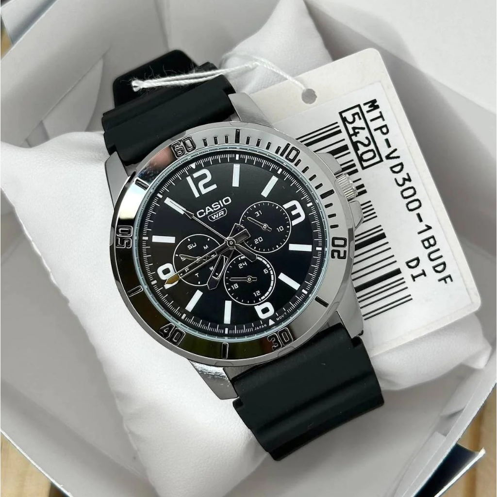Đồng hồ nam dây nhựa Casio Anh Khuê MTP-VD300-1BUDF