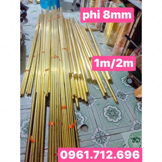 Thanh đồng tròn đặc phi 8mm dài 1m