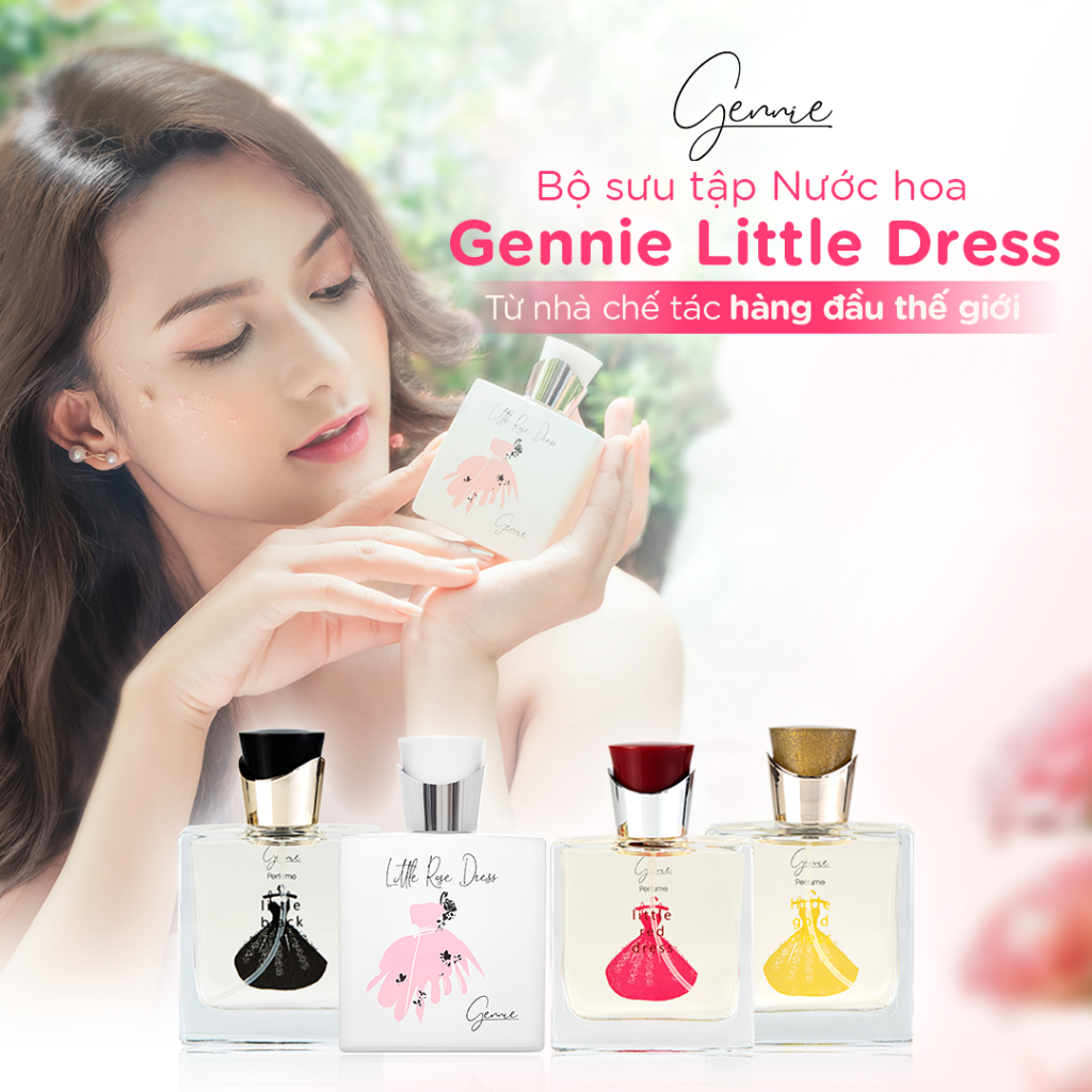 [TẶNG Ủ TÓC FINO] Nước Hoa Nữ Gennie Little Dress hương thơm ngọt ngào, thời thượng 50ml