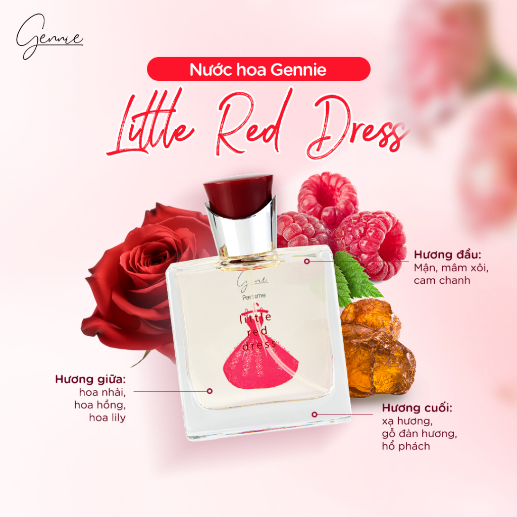 [TẶNG Ủ TÓC FINO] Nước Hoa Nữ Gennie Little Dress hương thơm ngọt ngào, thời thượng 50ml