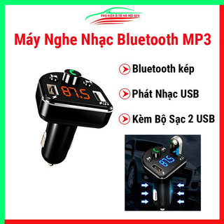 Máy nghe nhạc bluetooth MP3 kèm bộ sạc xe hơi 2 USB kết nối cuộc gọi thoại trình phát nhạc USB
