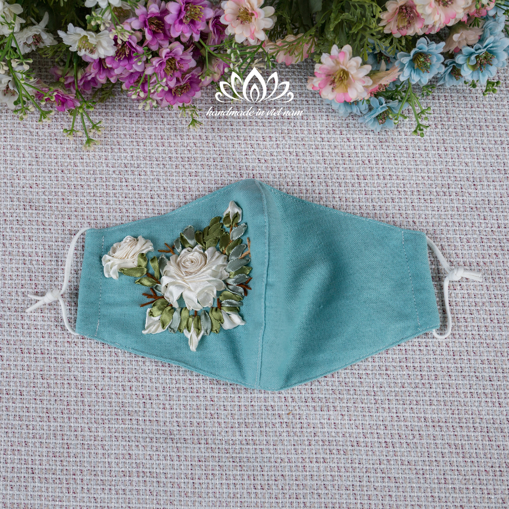 Túi nữ phong cách vintage, thêu ruy băng nổi bật độc đáo