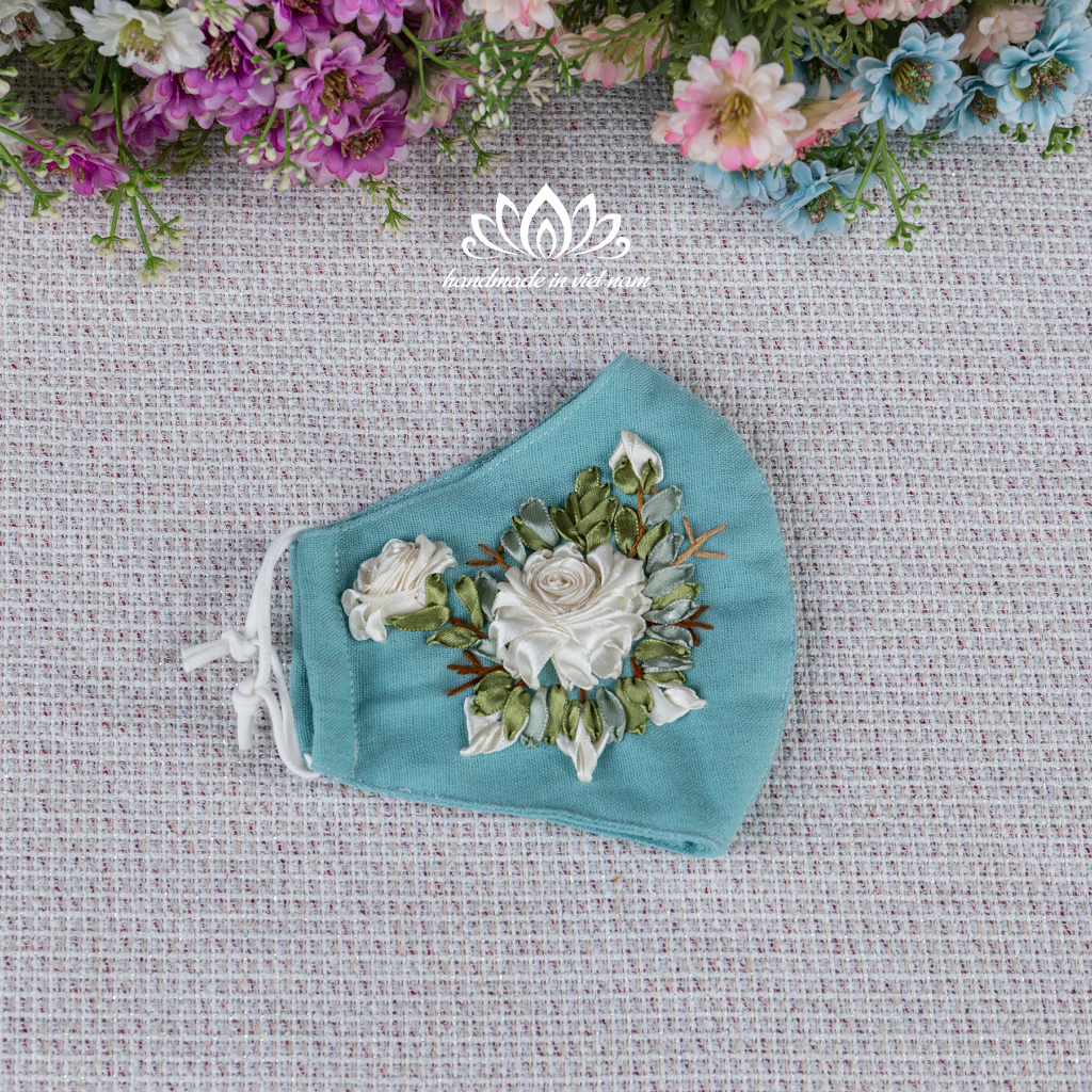 Túi nữ phong cách vintage, thêu ruy băng nổi bật độc đáo