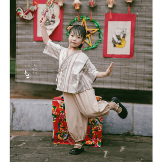 Áo yukata kẻ sọc linen 2 sợi | Morinokii