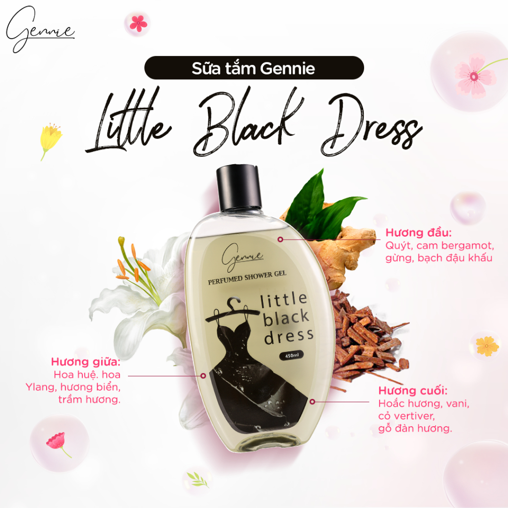 Sữa tắm nước hoa Nữ Gennie Little Dress 450ml lưu hương 4H