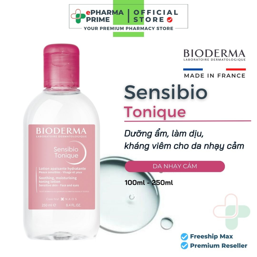 Toner Bioderma Sensibio Tonique Cân Bằng Dưỡng Ẩm Cho Da Nhạy Cảm